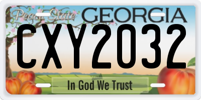 GA license plate CXY2032