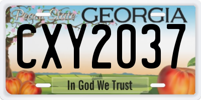 GA license plate CXY2037