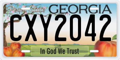 GA license plate CXY2042
