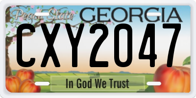 GA license plate CXY2047
