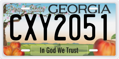GA license plate CXY2051