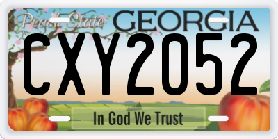 GA license plate CXY2052