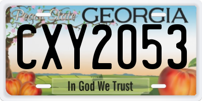 GA license plate CXY2053