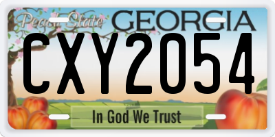 GA license plate CXY2054