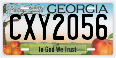 GA license plate CXY2056