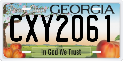 GA license plate CXY2061
