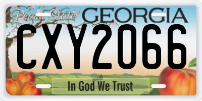 GA license plate CXY2066