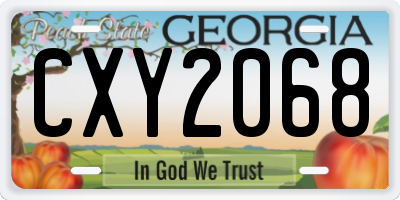 GA license plate CXY2068
