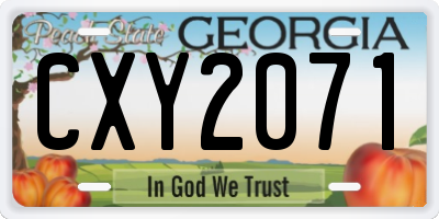 GA license plate CXY2071