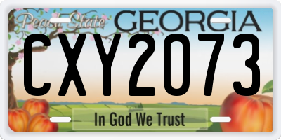 GA license plate CXY2073