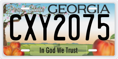 GA license plate CXY2075