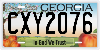 GA license plate CXY2076