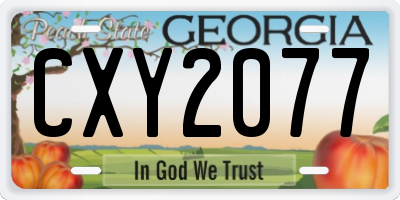GA license plate CXY2077