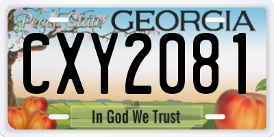 GA license plate CXY2081