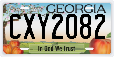 GA license plate CXY2082
