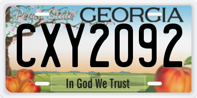 GA license plate CXY2092