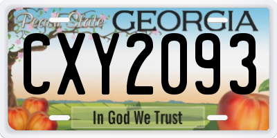 GA license plate CXY2093