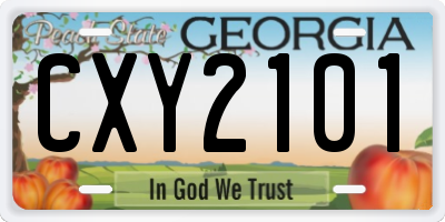 GA license plate CXY2101