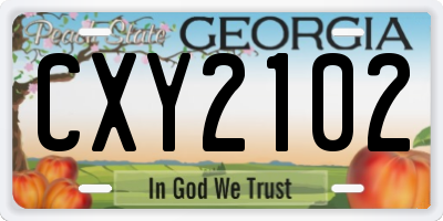 GA license plate CXY2102