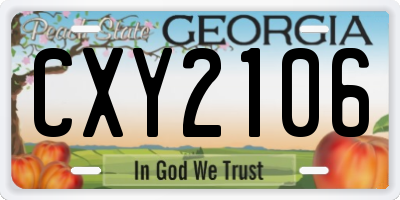 GA license plate CXY2106