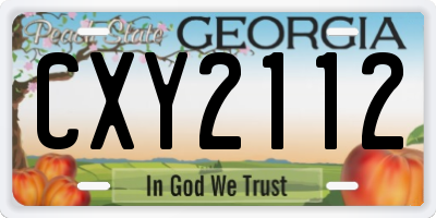 GA license plate CXY2112