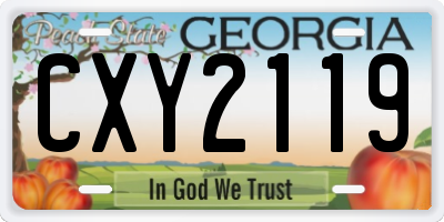 GA license plate CXY2119