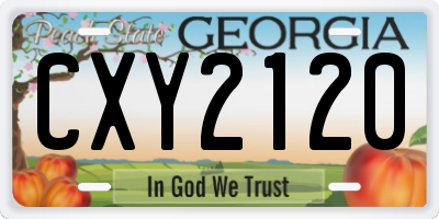 GA license plate CXY2120