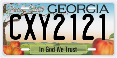 GA license plate CXY2121