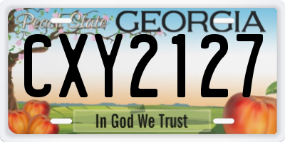 GA license plate CXY2127