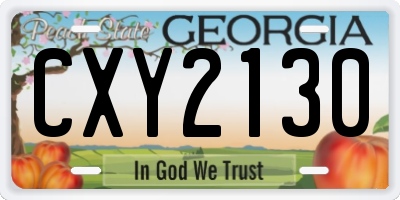 GA license plate CXY2130