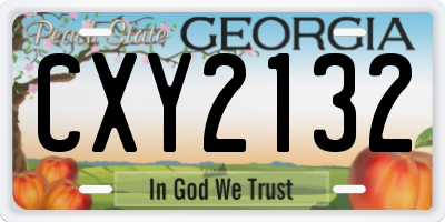 GA license plate CXY2132