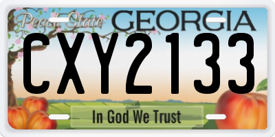 GA license plate CXY2133
