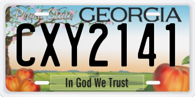 GA license plate CXY2141