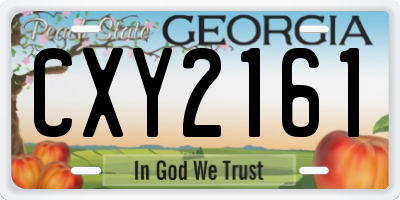 GA license plate CXY2161
