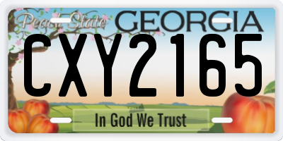 GA license plate CXY2165