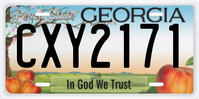 GA license plate CXY2171