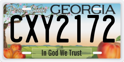 GA license plate CXY2172