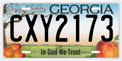 GA license plate CXY2173