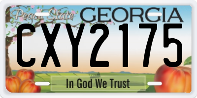 GA license plate CXY2175