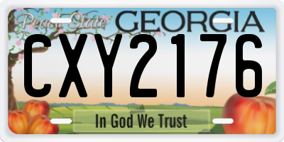 GA license plate CXY2176