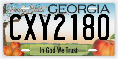 GA license plate CXY2180