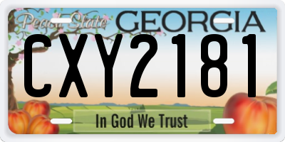 GA license plate CXY2181