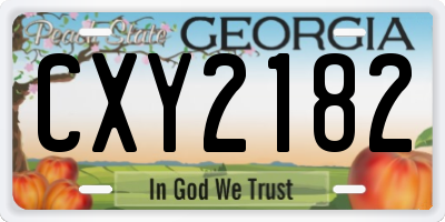 GA license plate CXY2182