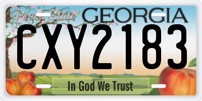 GA license plate CXY2183