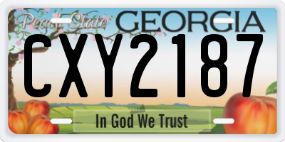 GA license plate CXY2187