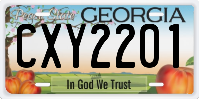 GA license plate CXY2201