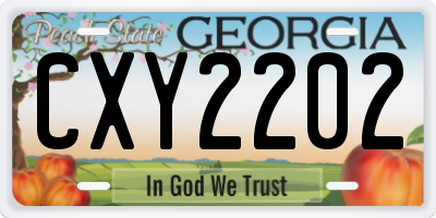 GA license plate CXY2202