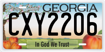 GA license plate CXY2206