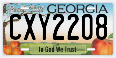 GA license plate CXY2208