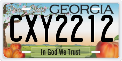 GA license plate CXY2212